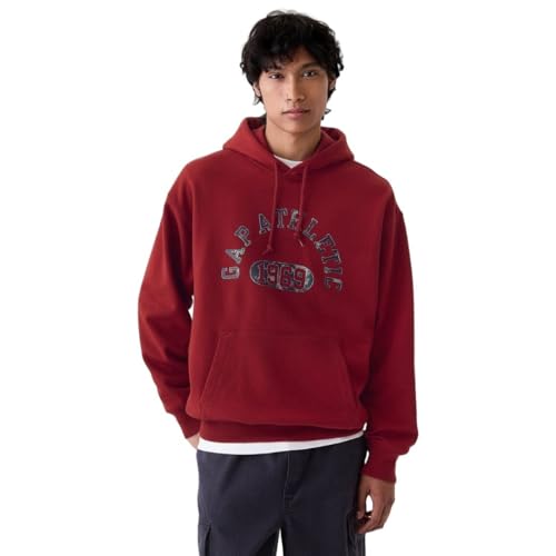 GAP Men's Cotton Neck Hooded Sweatshirt (442588416_red