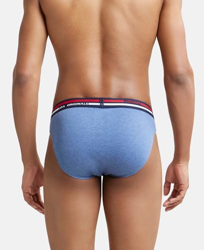 Jockey Men's Cotton Briefs (Pack of 1) (US49-0105-LTDML_Light Denim Melange_M_Light Denim Melange_Blue_M)