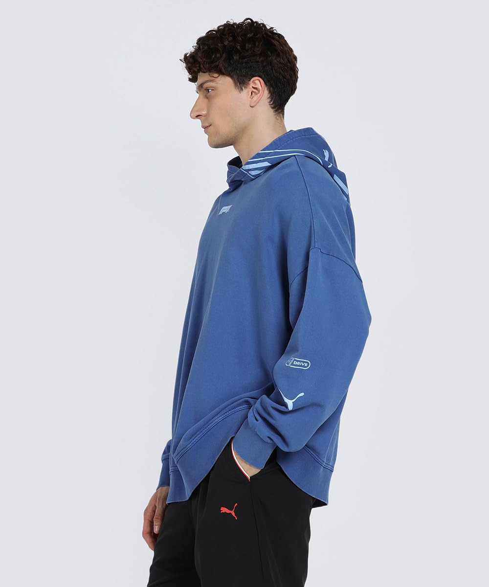 Puma Men's Cotton Hooded Neck Hoodies (631640_Vivid Blue