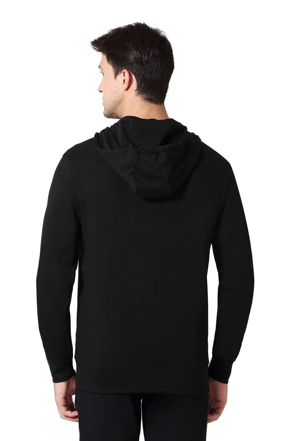 Van Heusen Men Athleisure Smart Tech Hoodie - Cotton Blend Standard Length Easy Stain Release, Anti Stat, Ultra Soft_80004_Black_XL