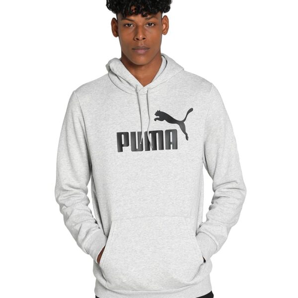 Puma Men's Cotton Hooded Neck Regular Fit Sweatshirt (586686_Light Gray Heather, X_Large)