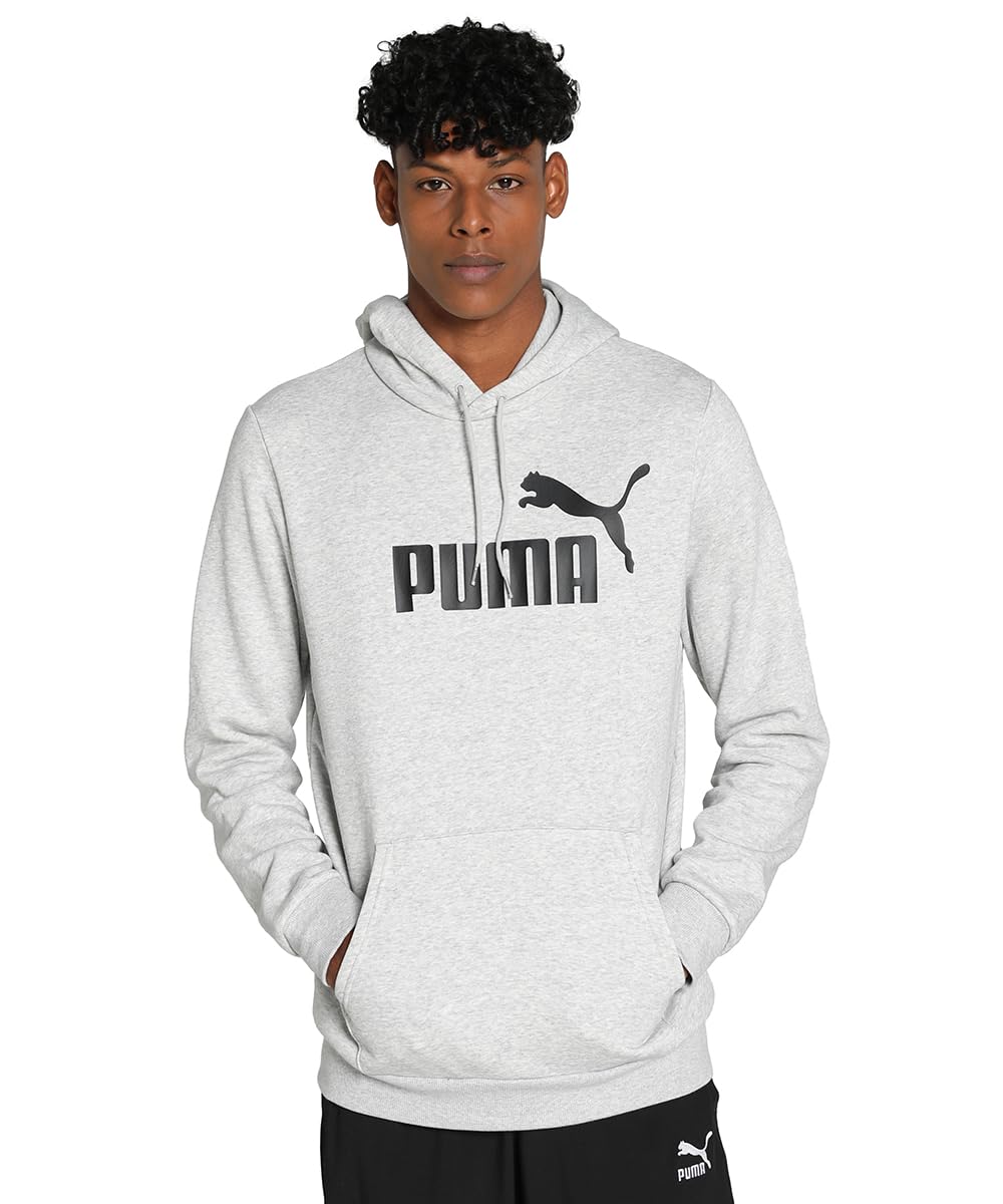 Puma Men's Cotton Hooded Neck Regular Fit Sweatshirt (586686_Light Gray Heather, X_Large)