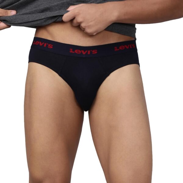 Levi's Men's Cotton 100 CA Regular Fit Solid Brief (Pack of 1) (#009-BRIEF-NAVY-P1_Navy_M)