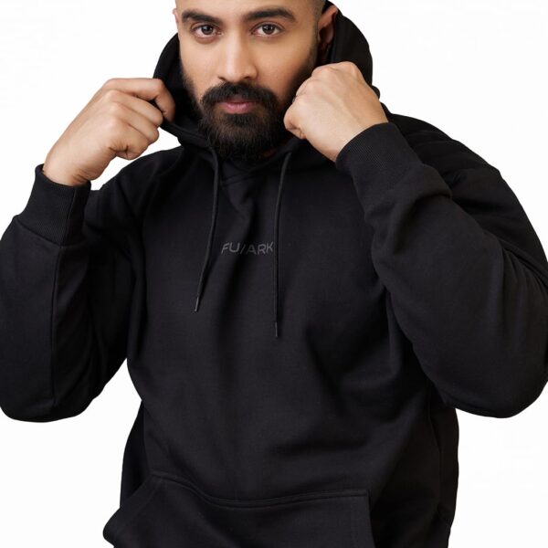 Signature Oversized Men's Hooded Hoodie (S, Black)