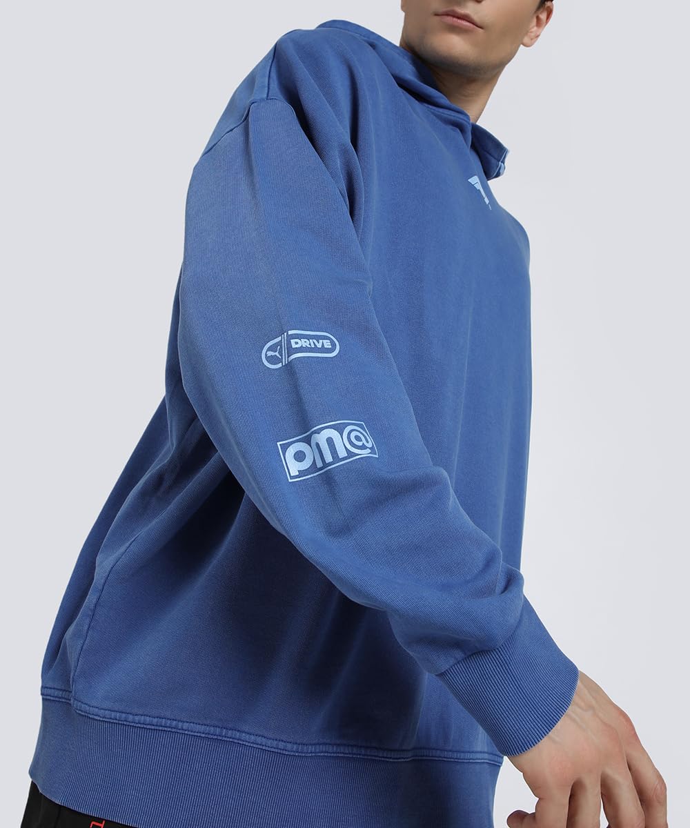 Puma Men's Cotton Hooded Neck Hoodies (631640_Vivid Blue