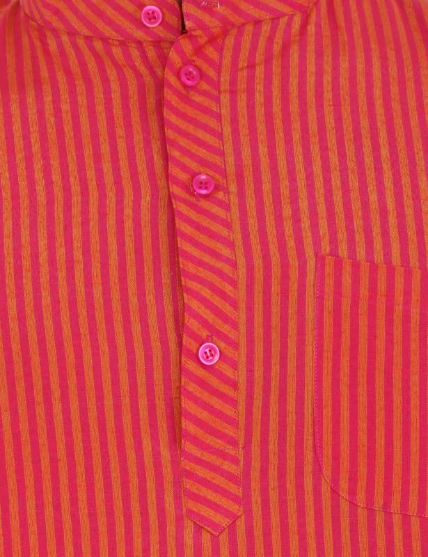 LatestPlus Men's Solid Cotton Blend Ethnic Wear Regular Full Sleeve Kurta (Red_XXX-Large)