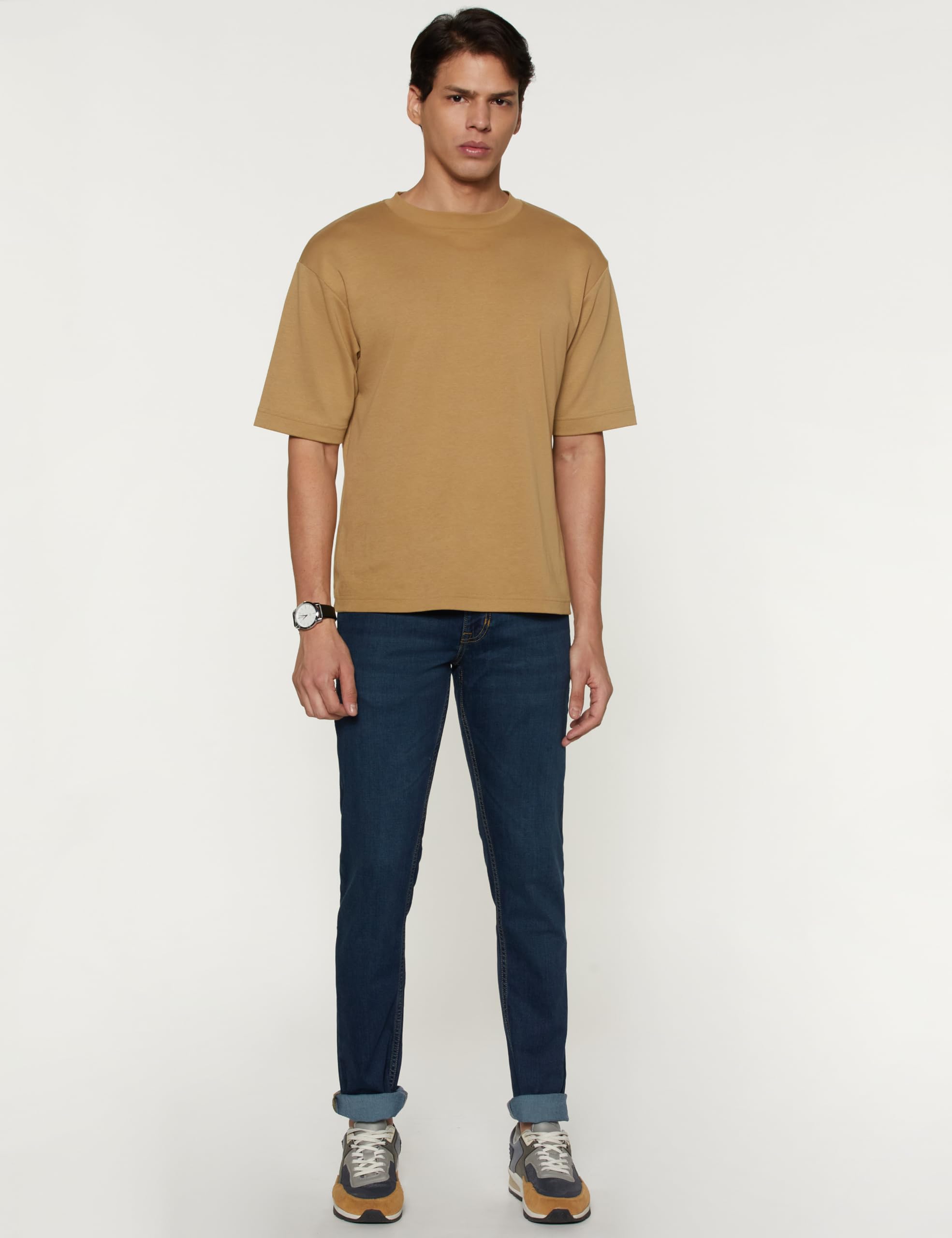 Peter England Men's Premium Skinny Fit Stretchable Jeans, Mid Rise,Blue, 38