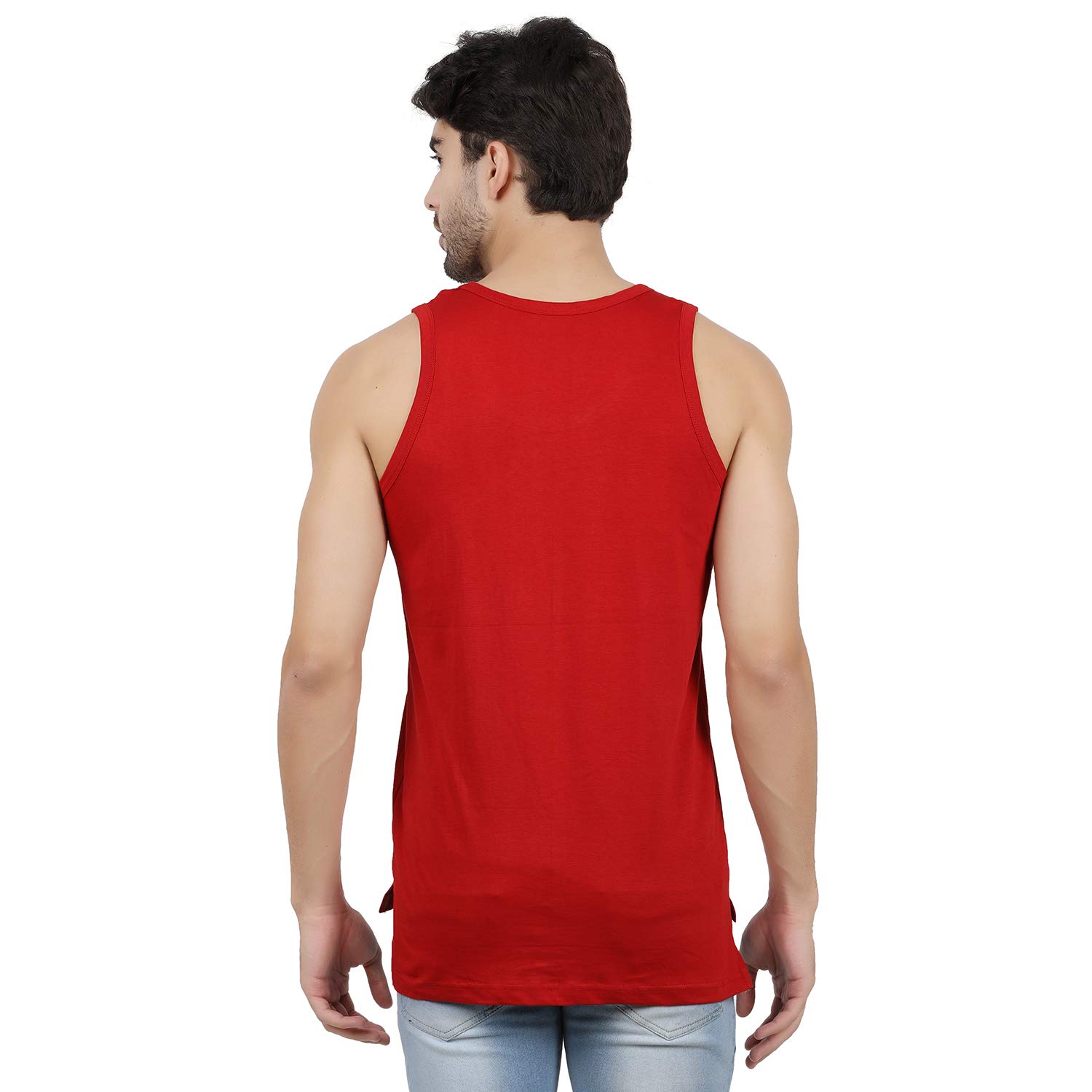 JUGULAR Men's Printed Vest 97 (RED, XX-Large)