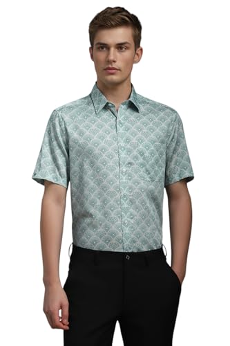 Louis Philippe Men's Classic Fit Shirt (LPSHMCLFG98384_Green