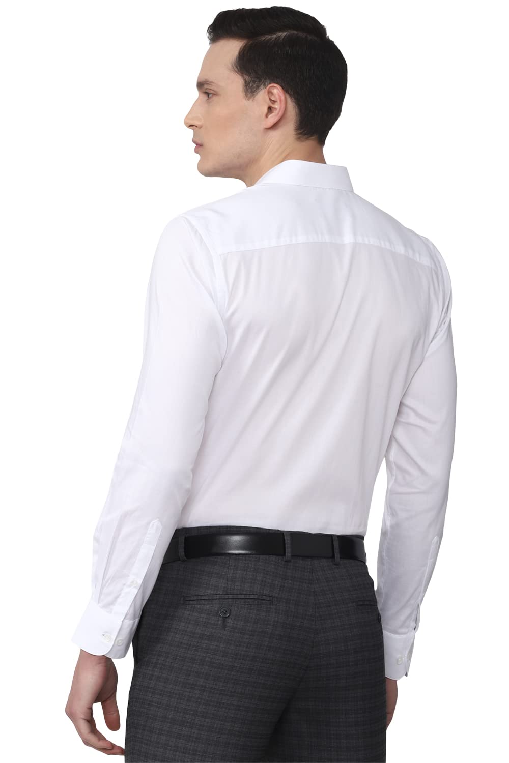 Peter England Men's Solid Slim Fit Shirt (PESFMSLBB71773_White 42)