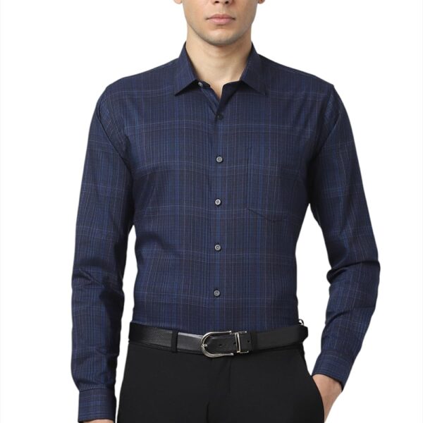 Van Heusen Men's Slim Fit Shirt (VHSFVSLB849352_Blue