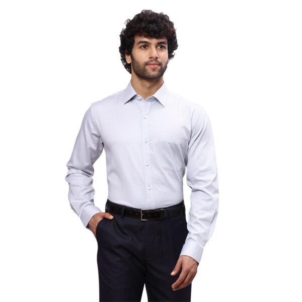 Raymond Men's Dobby Slim Fit Shirt (RMSX12161-G4_Medium Grey