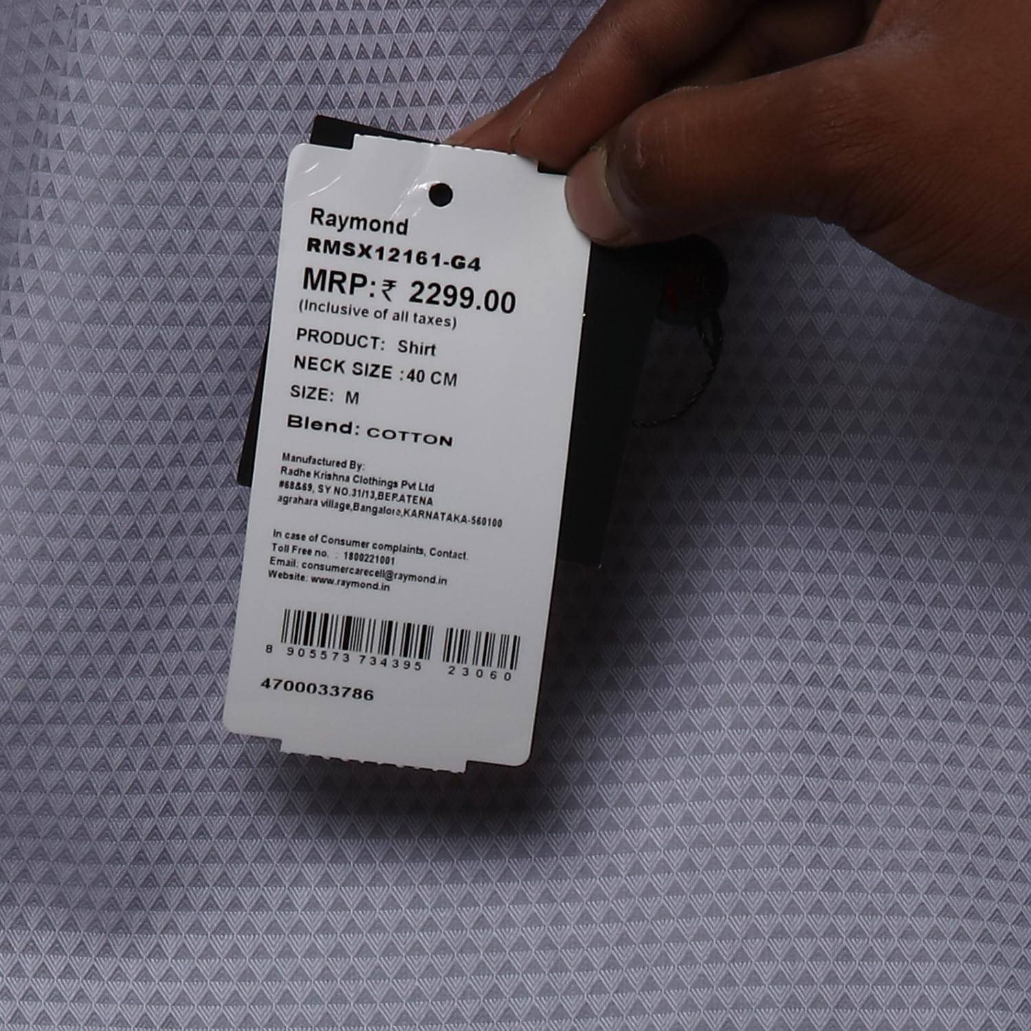 Raymond Men's Dobby Slim Fit Shirt (RMSX12161-G4_Medium Grey