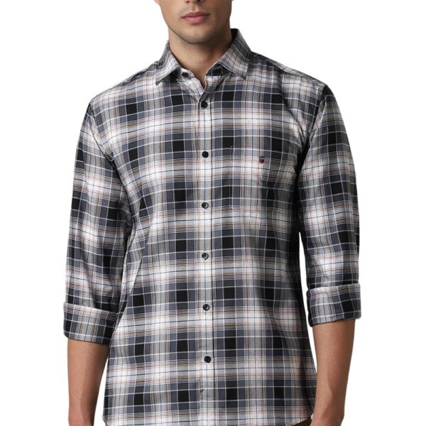 Louis Philippe Men's Cotton Slim Fit Shirt (LYSFCSLPB20141_Multicolour, 42