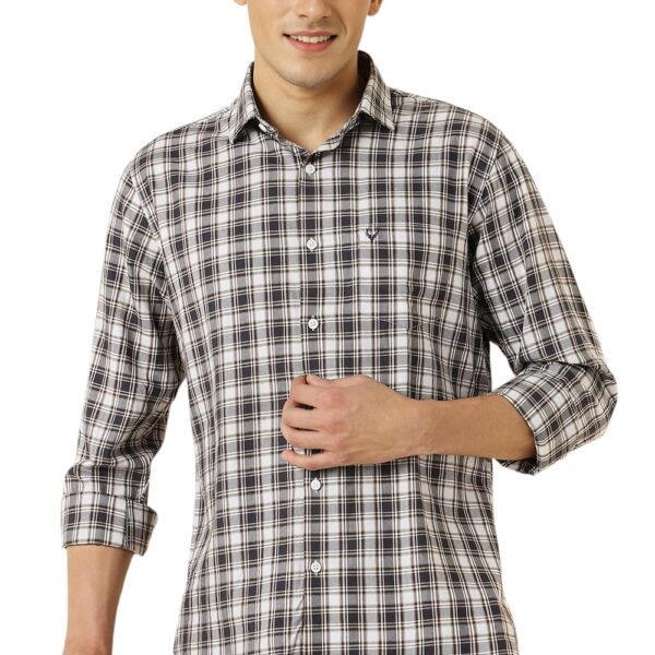 Allen Solly Men's Checkered Slim Fit Shirt (ASSFQSPPB11036_White