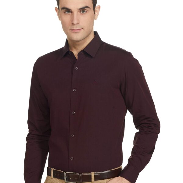 United Colors of Benetton Men's Solid Slim Shirt (5NS04U008I906_Wine M)