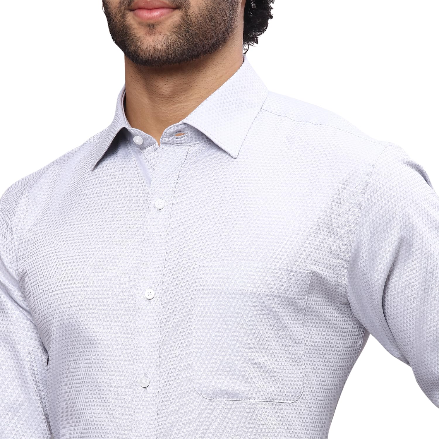 Raymond Men's Dobby Slim Fit Shirt (RMSX12161-G4_Medium Grey